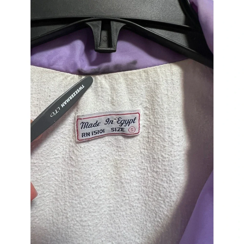 VTG Nylon‎ Coach Jacket Snap Front Lightweight Lavender Purple Small Egyptian